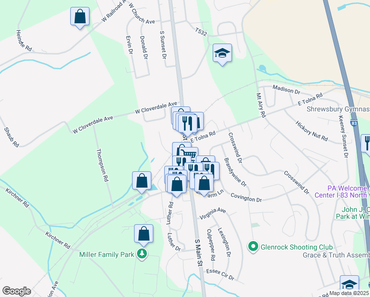 map of restaurants, bars, coffee shops, grocery stores, and more near 510 South Main Street in Shrewsbury