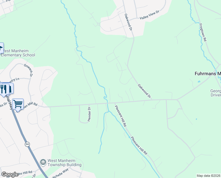 map of restaurants, bars, coffee shops, grocery stores, and more near 414 Fuhrman Mill Road in Hanover