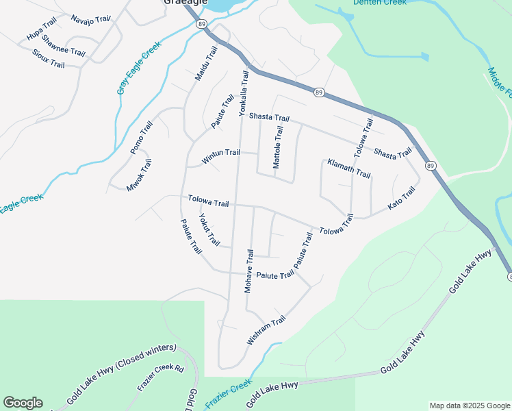 map of restaurants, bars, coffee shops, grocery stores, and more near 52 Tolowa Trail in Graeagle