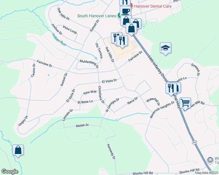 map of restaurants, bars, coffee shops, grocery stores, and more near 23 Yara Way in Hanover