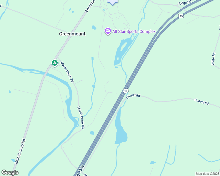 map of restaurants, bars, coffee shops, grocery stores, and more near 170 Chapel Road in Gettysburg