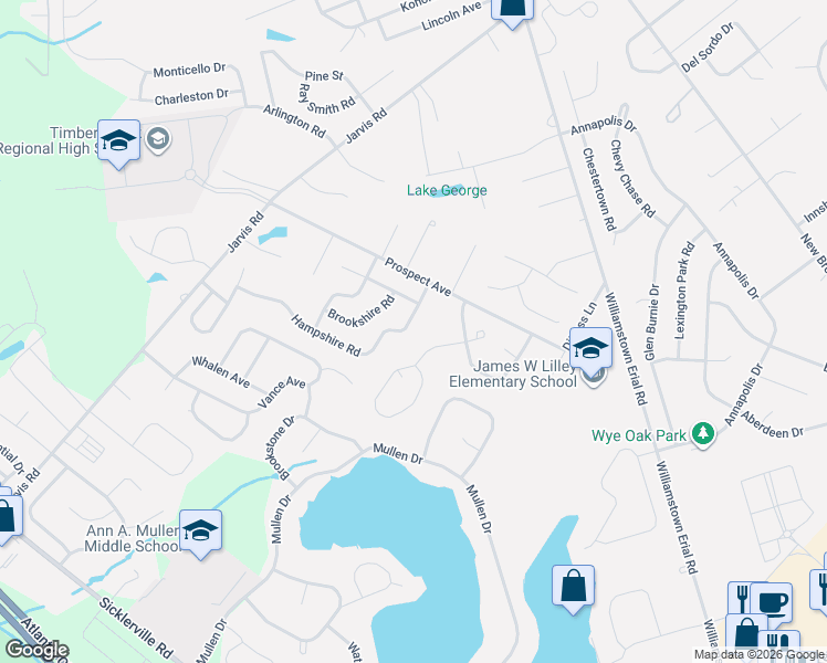 map of restaurants, bars, coffee shops, grocery stores, and more near 9 Ashland Avenue in Sicklerville