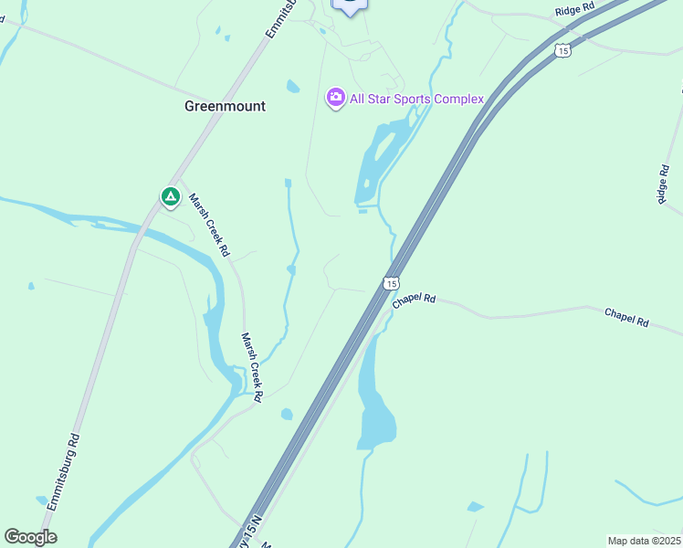 map of restaurants, bars, coffee shops, grocery stores, and more near 170 Chapel Road in Gettysburg