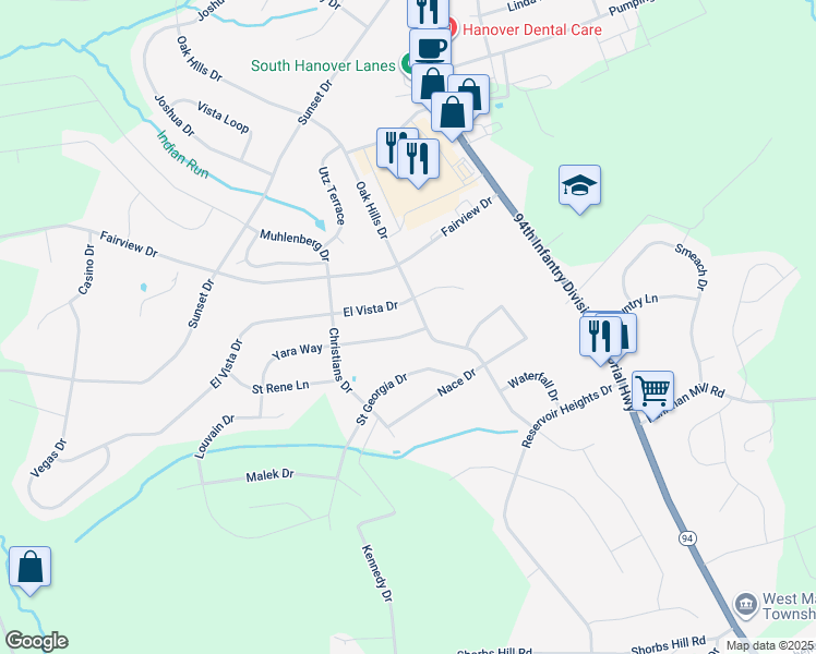 map of restaurants, bars, coffee shops, grocery stores, and more near 7 Yara Way in Hanover