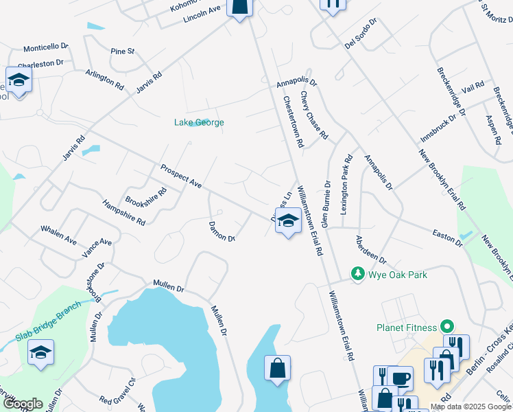 map of restaurants, bars, coffee shops, grocery stores, and more near 41 Damon Drive in Sicklerville