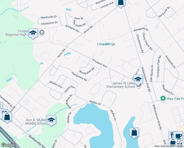 map of restaurants, bars, coffee shops, grocery stores, and more near 86 Hampshire Road in Sicklerville
