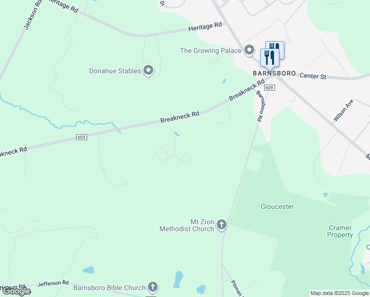 map of restaurants, bars, coffee shops, grocery stores, and more near 21 Hart Lane in Gloucester County