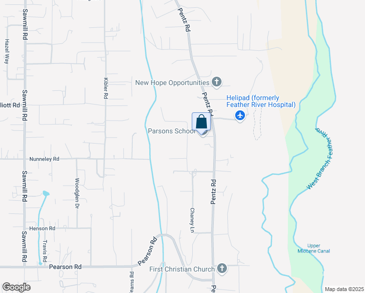map of restaurants, bars, coffee shops, grocery stores, and more near 5785 Fickett Lane in Paradise