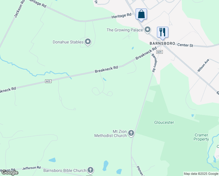 map of restaurants, bars, coffee shops, grocery stores, and more near 21 Hart Lane in Gloucester County