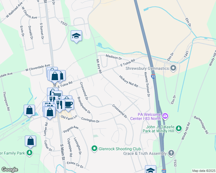 map of restaurants, bars, coffee shops, grocery stores, and more near in Shrewsbury