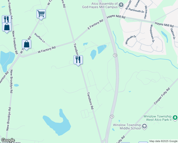map of restaurants, bars, coffee shops, grocery stores, and more near 10 Butternut Drive in Berlin