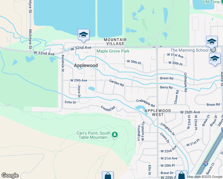 map of restaurants, bars, coffee shops, grocery stores, and more near 2780 Howell Road in Golden