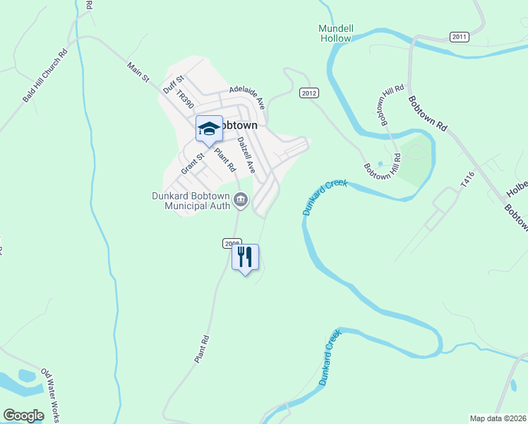 map of restaurants, bars, coffee shops, grocery stores, and more near 27 Augusta Avenue in Bobtown
