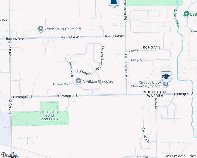 map of restaurants, bars, coffee shops, grocery stores, and more near 854 Treyburn Green Drive in Indianapolis