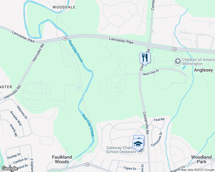 map of restaurants, bars, coffee shops, grocery stores, and more near 624 Beaver Falls Place in Wilmington