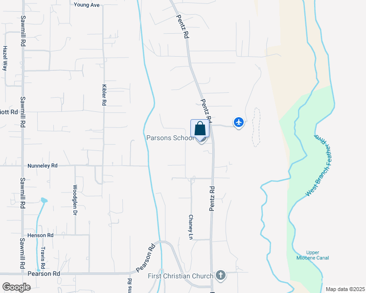 map of restaurants, bars, coffee shops, grocery stores, and more near 5801 Fickett Lane in Paradise