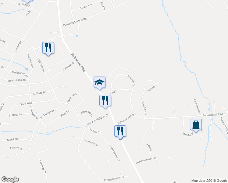 map of restaurants, bars, coffee shops, grocery stores, and more near 93 Country Lane in Hanover