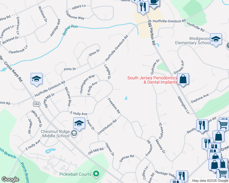 map of restaurants, bars, coffee shops, grocery stores, and more near 3 Quay Road in Washington Township