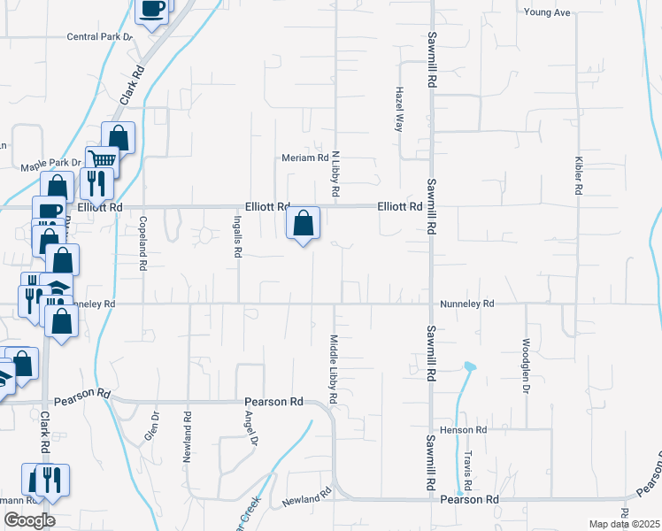 map of restaurants, bars, coffee shops, grocery stores, and more near 5805 Deerpark Lane in Paradise