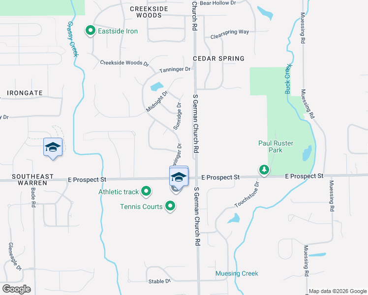 map of restaurants, bars, coffee shops, grocery stores, and more near 903 Tanninger Drive in Indianapolis