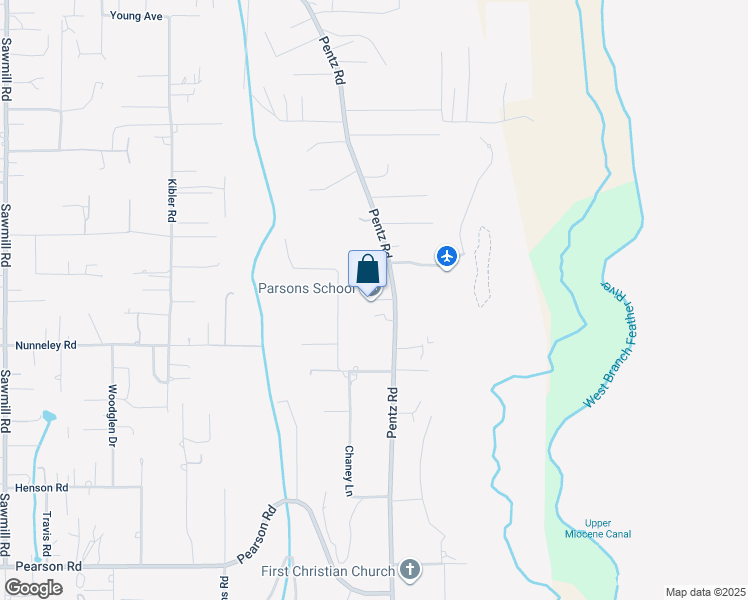 map of restaurants, bars, coffee shops, grocery stores, and more near 6009 Pentz Road in Paradise
