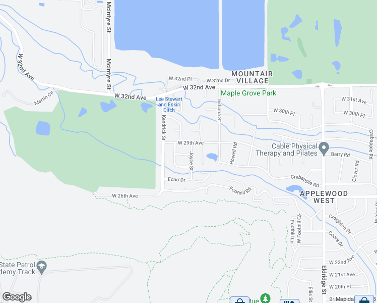 map of restaurants, bars, coffee shops, grocery stores, and more near 15015 Juniper Court in Golden