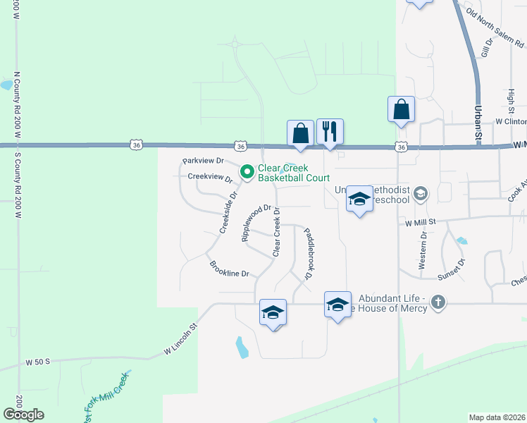 map of restaurants, bars, coffee shops, grocery stores, and more near 1409 Ripplewood Drive in Danville