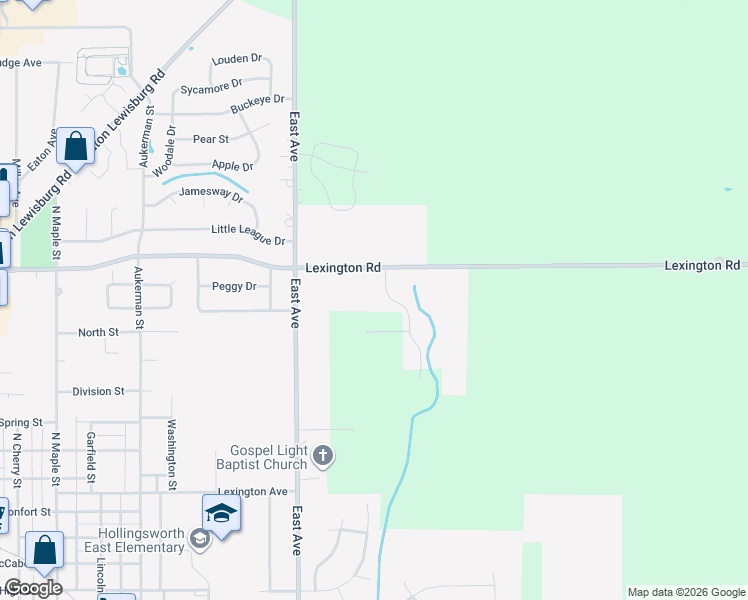 map of restaurants, bars, coffee shops, grocery stores, and more near 109 Stoney Brook Dr in Eaton