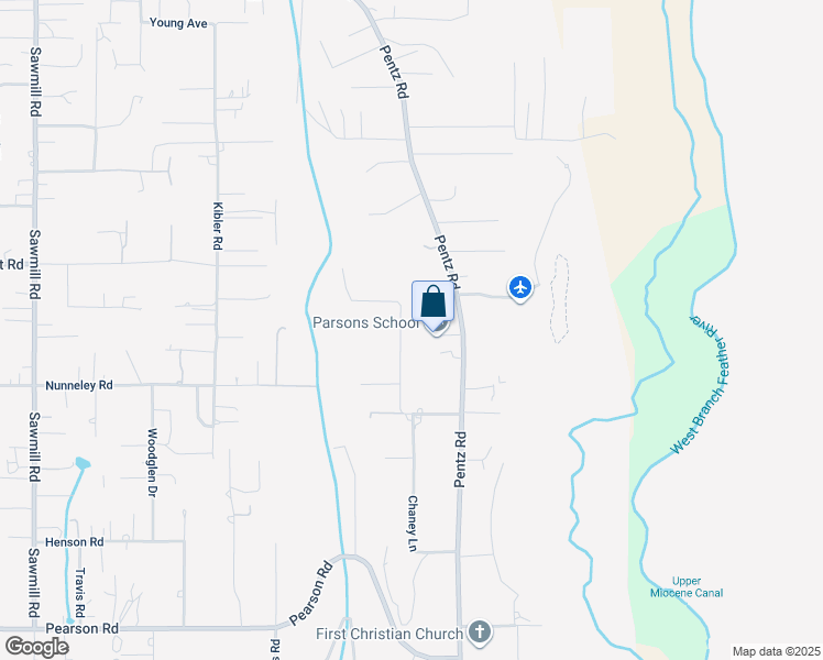 map of restaurants, bars, coffee shops, grocery stores, and more near 5810 Fickett Lane in Paradise