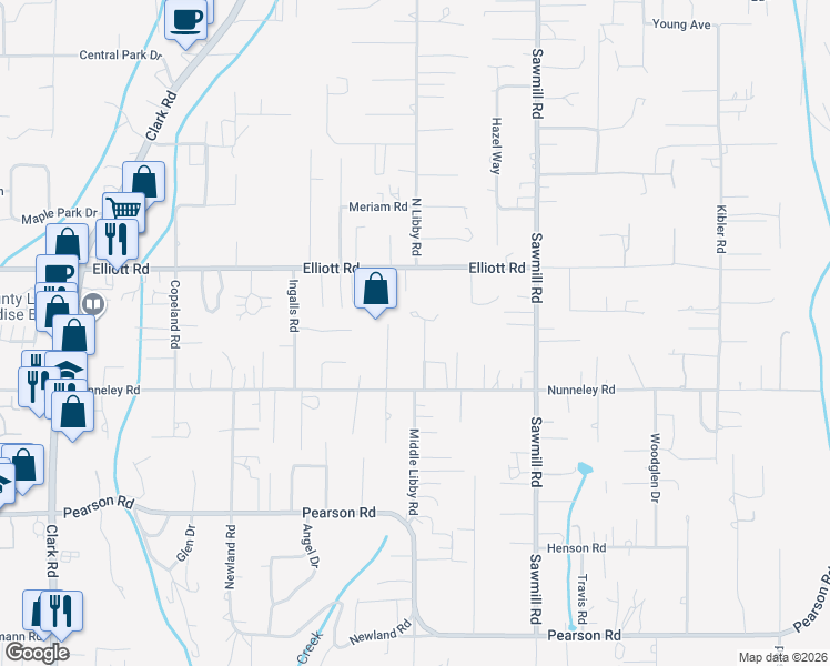map of restaurants, bars, coffee shops, grocery stores, and more near 5808 Deerpark Lane in Paradise