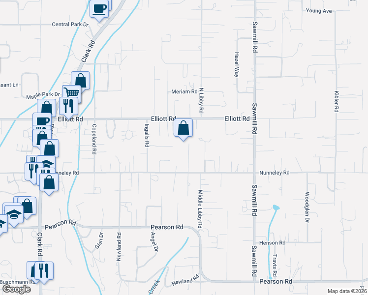 map of restaurants, bars, coffee shops, grocery stores, and more near 5784 Bonnie Lane in Paradise