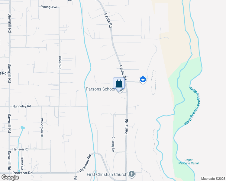 map of restaurants, bars, coffee shops, grocery stores, and more near 5810 Fickett Lane in Paradise