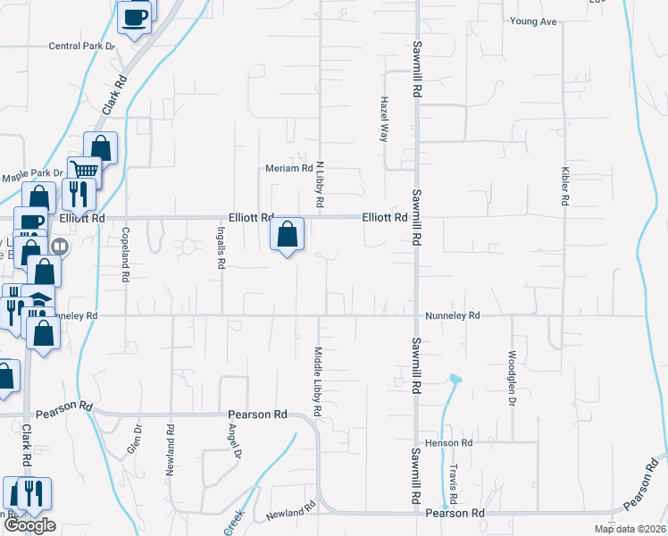 map of restaurants, bars, coffee shops, grocery stores, and more near 5818 Deerpark Lane in Paradise