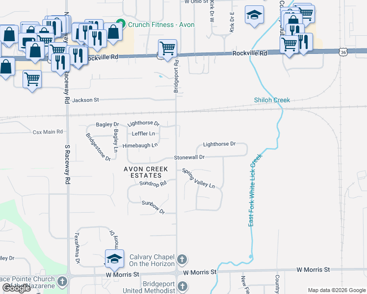 map of restaurants, bars, coffee shops, grocery stores, and more near 8650 Lighthorse Drive in Indianapolis