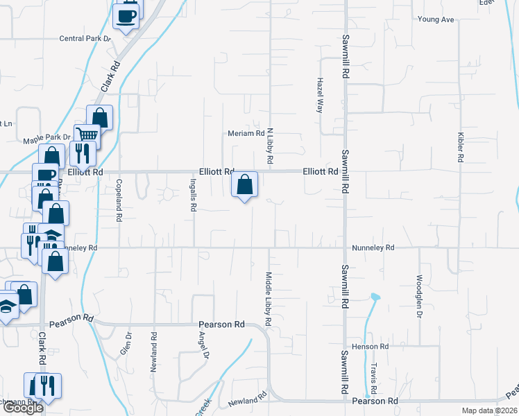 map of restaurants, bars, coffee shops, grocery stores, and more near 5788 Bonnie Lane in Paradise