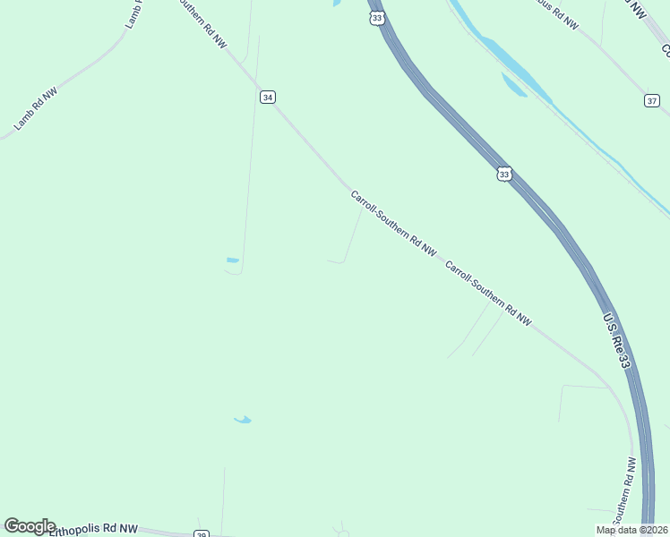 map of restaurants, bars, coffee shops, grocery stores, and more near 2155 Carroll-Southern Road Northwest in Carroll