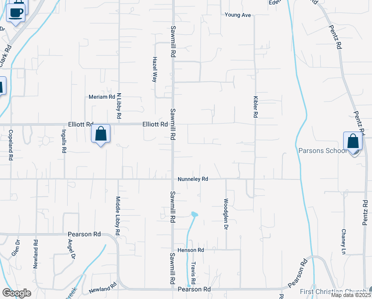 map of restaurants, bars, coffee shops, grocery stores, and more near 5815 Nielsen Drive in Paradise