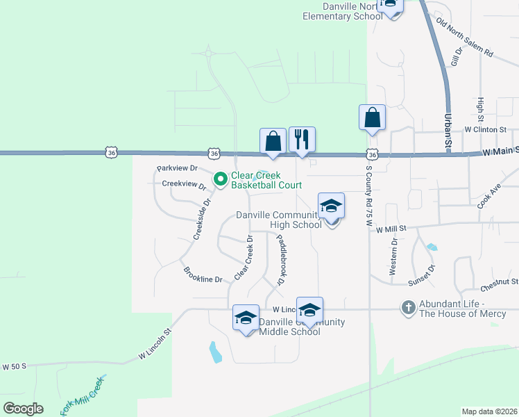 map of restaurants, bars, coffee shops, grocery stores, and more near 1331 McCormicks Circle in Danville