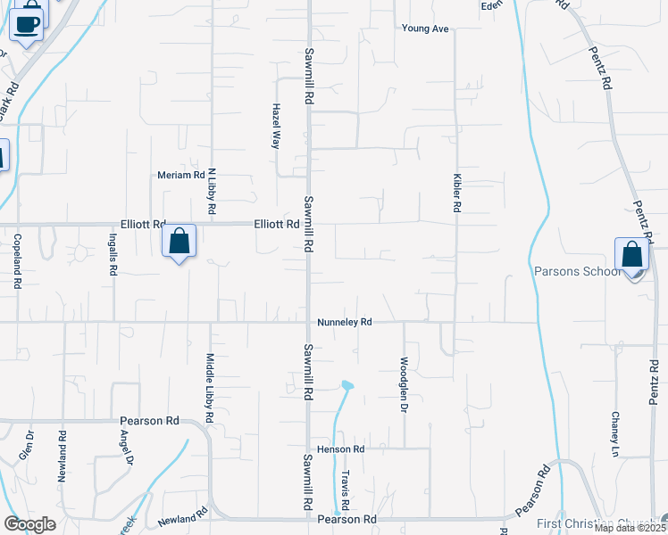 map of restaurants, bars, coffee shops, grocery stores, and more near 5815 Nielsen Drive in Paradise