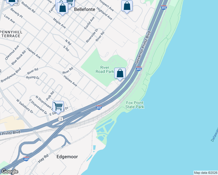 map of restaurants, bars, coffee shops, grocery stores, and more near 1413 Lore Avenue in Wilmington