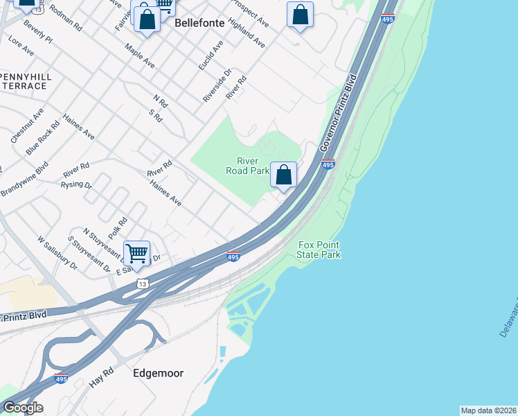 map of restaurants, bars, coffee shops, grocery stores, and more near 1413 Lore Avenue in Wilmington