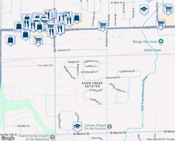 map of restaurants, bars, coffee shops, grocery stores, and more near 8944 Himebaugh Lane in Indianapolis