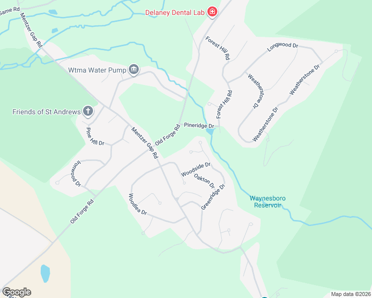 map of restaurants, bars, coffee shops, grocery stores, and more near 11299 Crofton Circle in Waynesboro