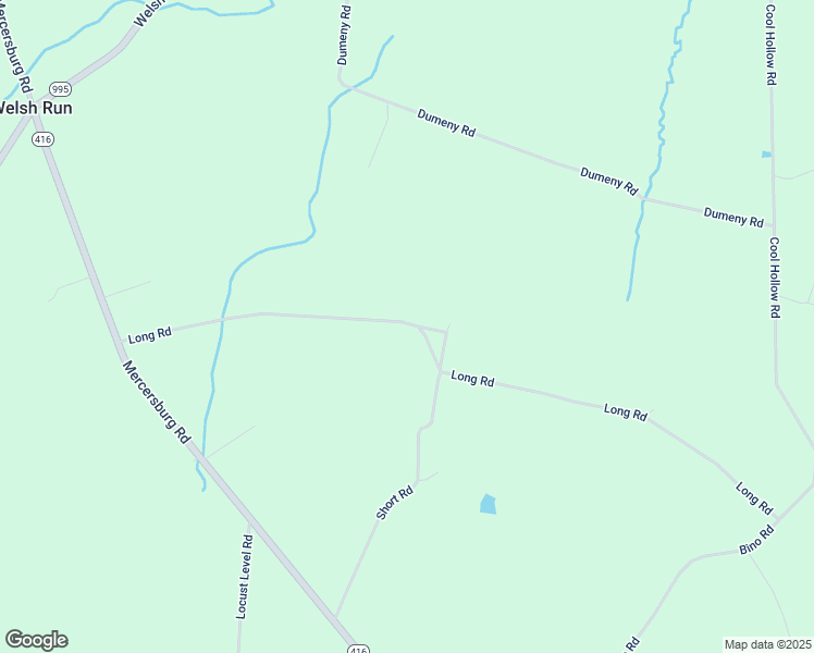map of restaurants, bars, coffee shops, grocery stores, and more near Long Road in Greencastle