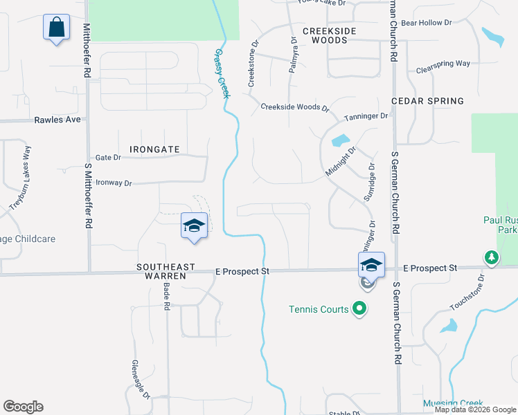 map of restaurants, bars, coffee shops, grocery stores, and more near 746 Medinah Court in Indianapolis