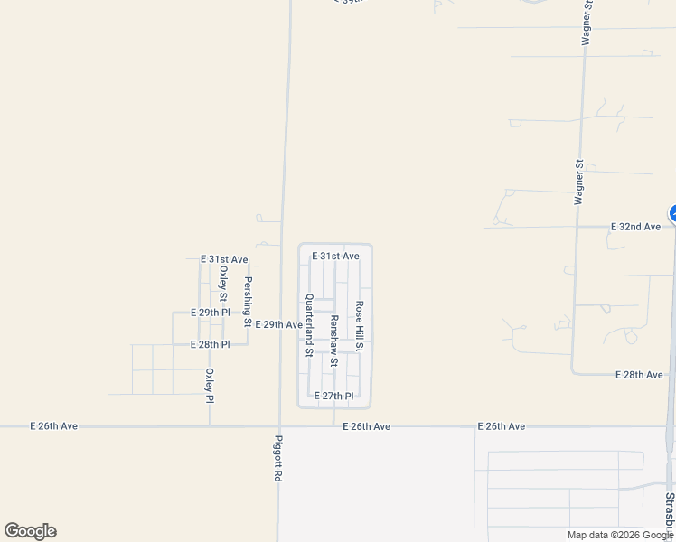 map of restaurants, bars, coffee shops, grocery stores, and more near 55619 East 31st Avenue in Strasburg
