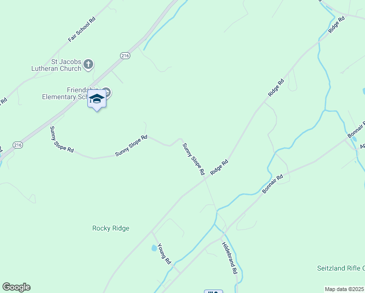 map of restaurants, bars, coffee shops, grocery stores, and more near 4494 Sunny Slope Rd in Glen Rock