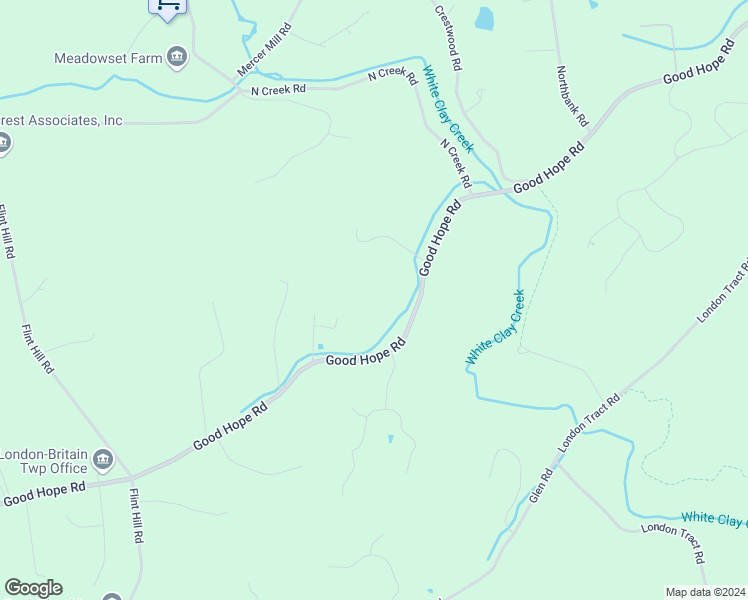 map of restaurants, bars, coffee shops, grocery stores, and more near 155 Good Hope Road in Landenberg