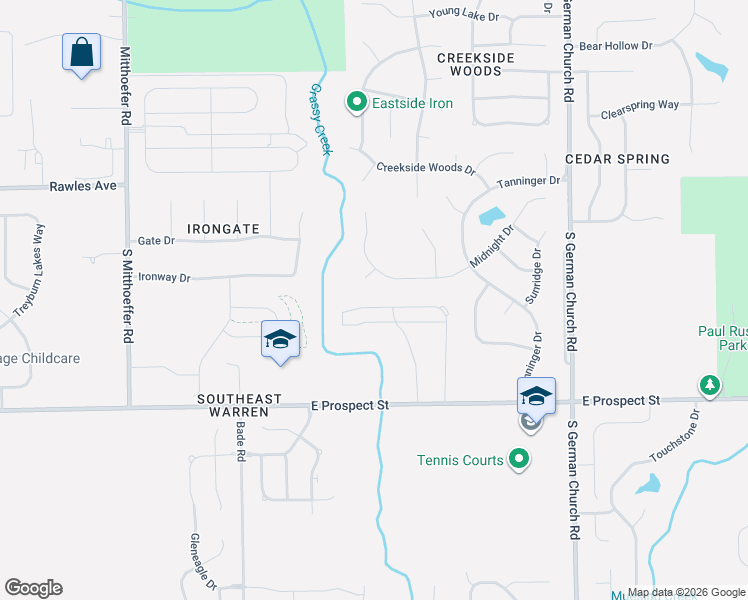 map of restaurants, bars, coffee shops, grocery stores, and more near 746 Medinah Court in Indianapolis