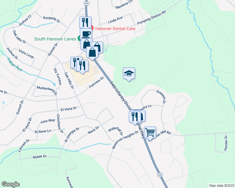 map of restaurants, bars, coffee shops, grocery stores, and more near 1993 Baltimore Pike in Hanover